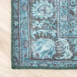 Teppich Vintage - Estate Medaillon Blau Grün