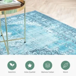 Teppich Vintage - Estate Medaillon Hellblau