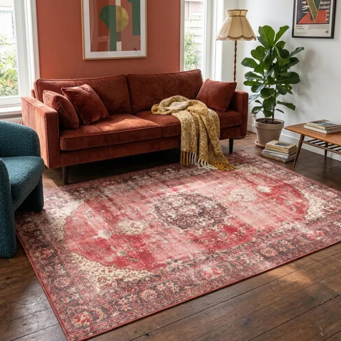 Teppich Vintage - Estate Medaillon Rot