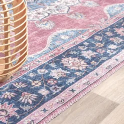 Teppich Vintage - Lily Medaillon Rot Rosa