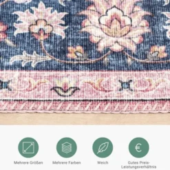 Teppich Vintage - Lily Medaillon Rot Rosa
