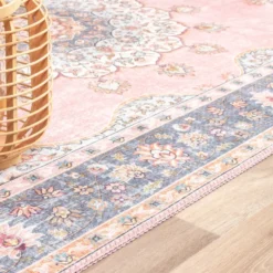 Teppich Vintage - Lily Medaillon Rosa