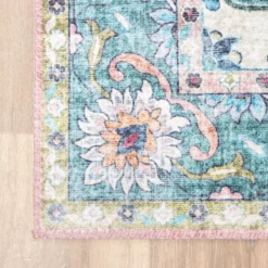 Teppich Vintage - Lily Oriental Blau Rosa
