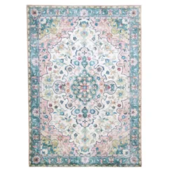 Teppich Vintage - Lily Oriental Blau Rosa