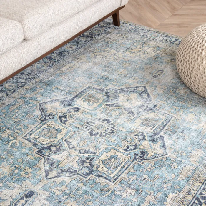 Teppich Vintage - Lugan Hellblau