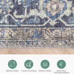 Teppich Vintage - Lugan Taupe Blau