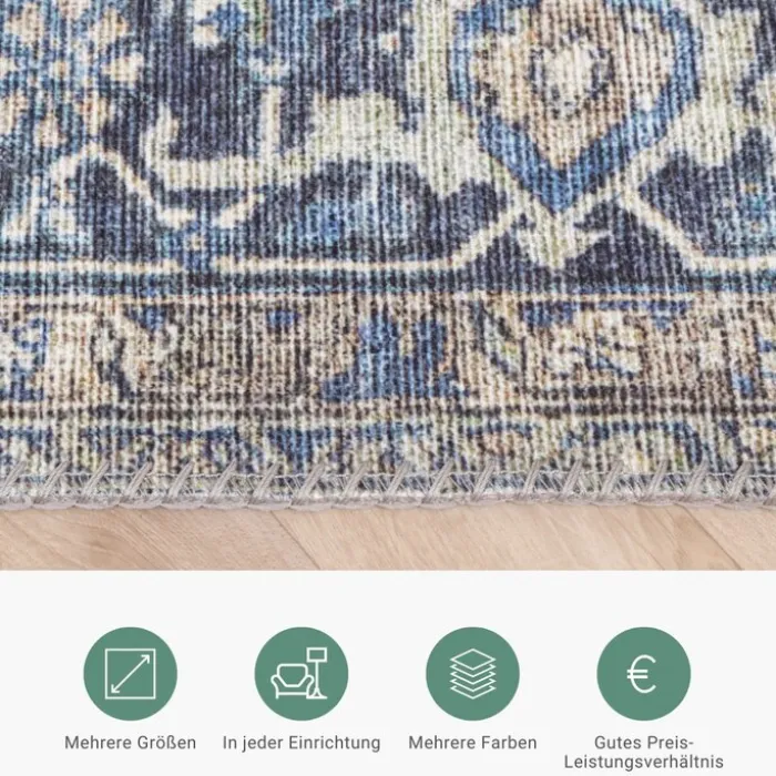 Teppich Vintage - Lugan Taupe Blau