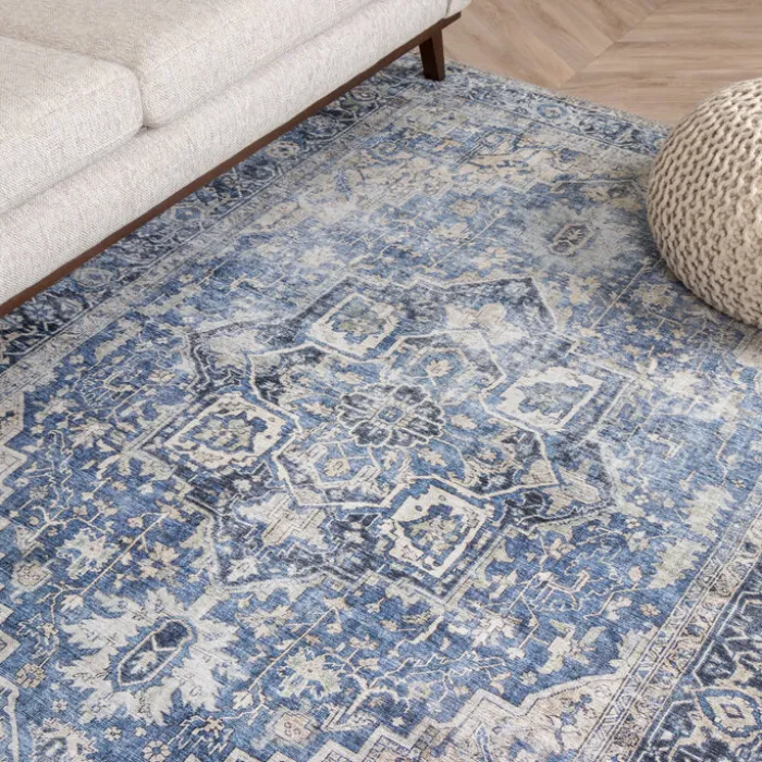 Teppich Vintage - Lugan Taupe Blau