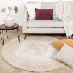 Teppich Vintage Rund - Admire Beige