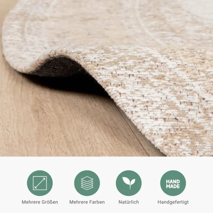 Teppich Vintage Rund - Admire Beige