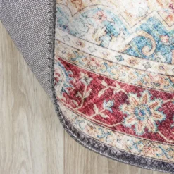 Teppich Vintage Rund - Azara Blau Rot