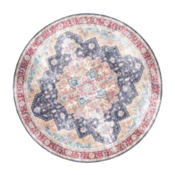 Teppich Vintage Rund - Azara Blau Rot