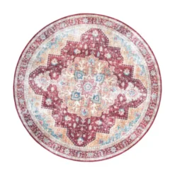Teppich Vintage Rund - Azara Rot