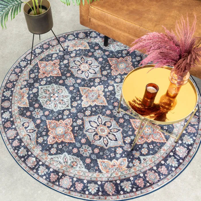 Teppich Vintage Rund - Imagine Oriental Blau