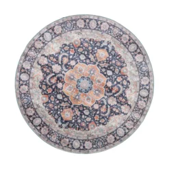 Teppich Vintage Rund - Imagine Medaillon Blau