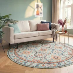 Teppich Vintage Rund - Imagine Oriental Grün