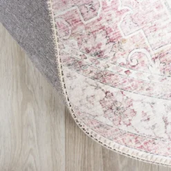 Teppich Vintage Rund - Lago Rot Rosa