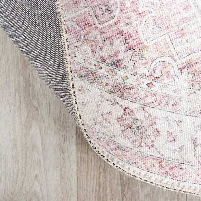 Teppich Vintage Rund - Lago Rot Rosa