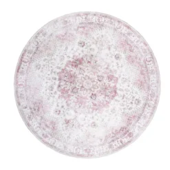Teppich Vintage Rund - Lago Rot Rosa