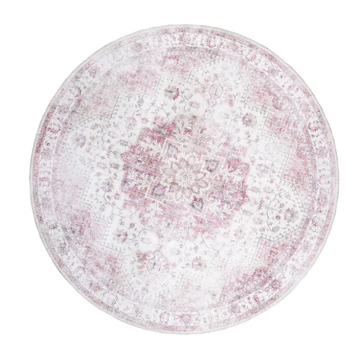 Teppich Vintage Rund - Lago Rot Rosa