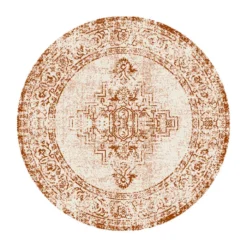 Teppich Vintage Rund - Spring Ethnic Creme Terra