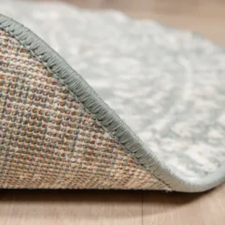 Teppich Vintage Rund - Spring Ethnic Grün Creme