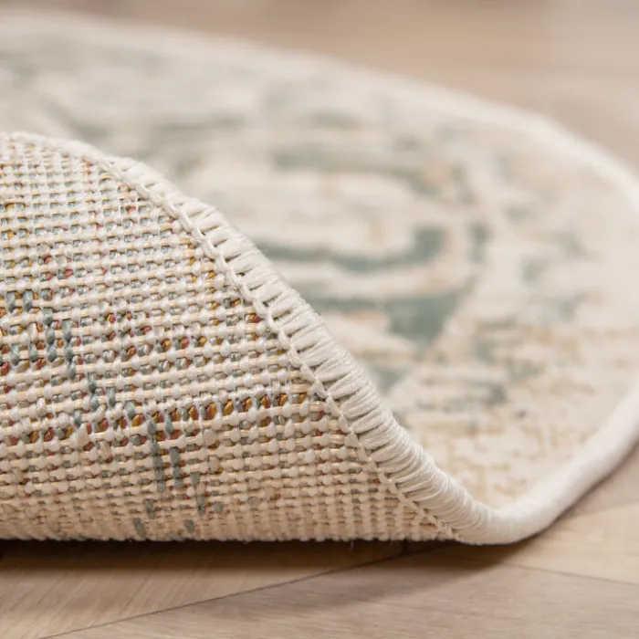 Teppich Vintage Rund - Spring Medaillon Creme Grün