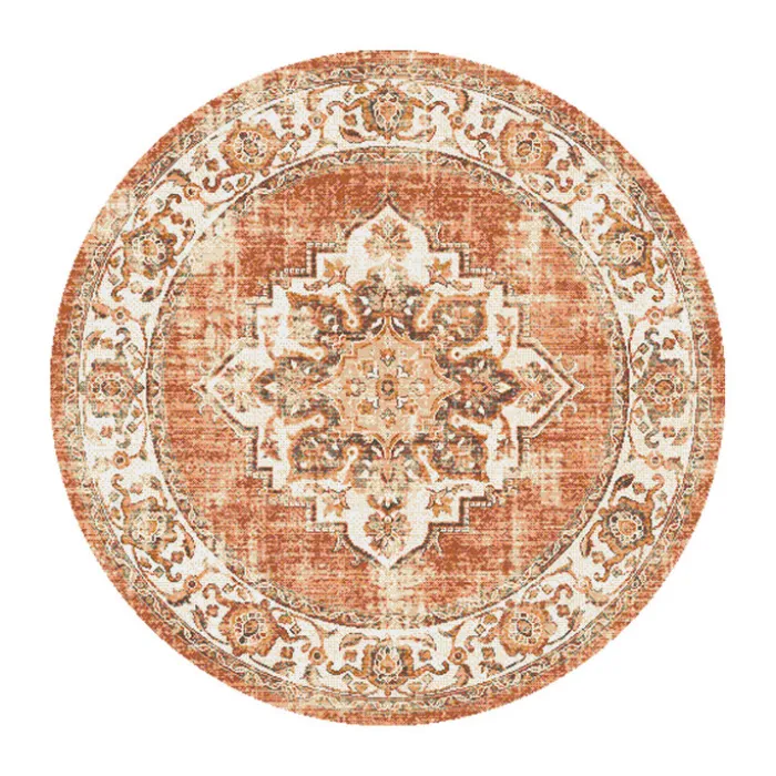 Teppich Vintage Rund - Spring Medaillon Terracotta Creme