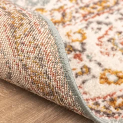 Teppich Vintage Rund - Thirza Medaillon Hellblau Bunt