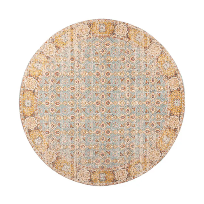 Teppich Vintage Rund - Thirza Oriental Hellblau Bunt