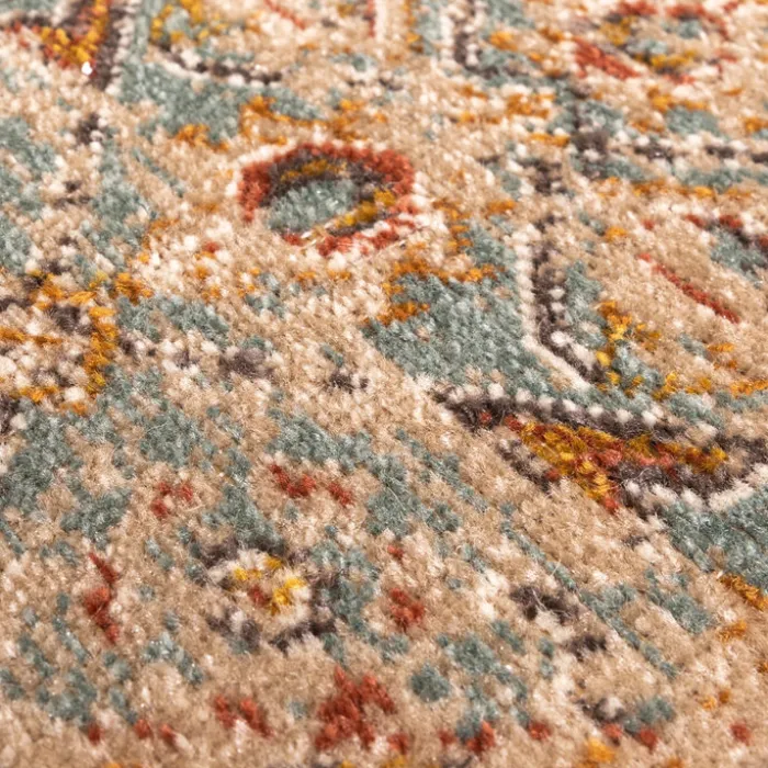 Teppich Vintage Rund - Thirza Oriental Hellblau Bunt