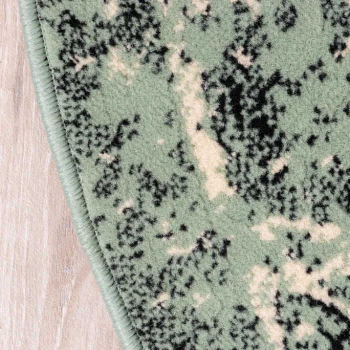 Teppich Vintage Rund - Wonder Grün Schwarz