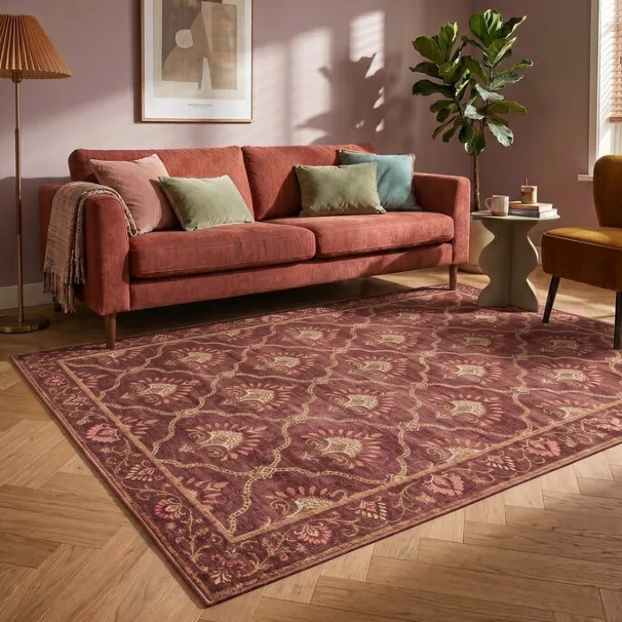 Teppich Vintage - Sage Grid Rot