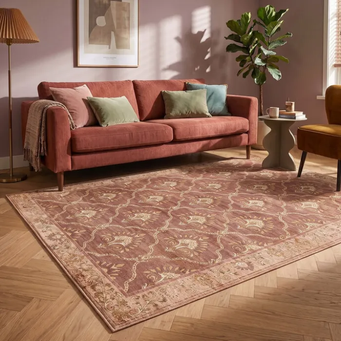 Teppich Vintage - Sage Grid Terracotta