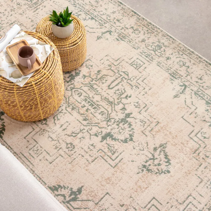 Teppich Vintage - Spring Ethnic Creme Grün