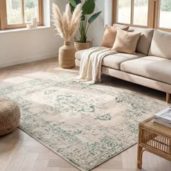 Teppich Vintage - Spring Ethnic Creme Grün
