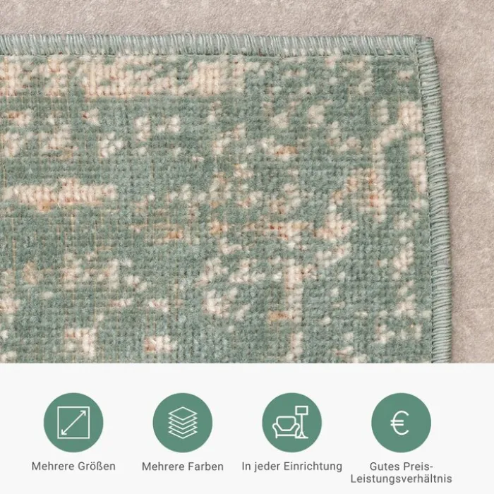Teppich Vintage - Spring Ethnic Grün Creme