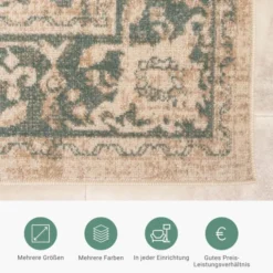 Teppich Vintage - Spring Medaillon Creme Grün