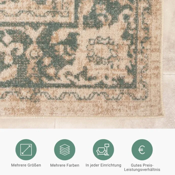 Teppich Vintage - Spring Medaillon Creme Grün