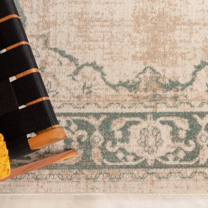 Teppich Vintage - Spring Medaillon Creme Grün