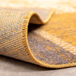 Teppich Vintage - Spring Patchwork Ockergelb Taupe