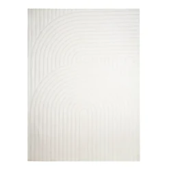 Teppich Wohnzimmer - Charm Curves Weiß