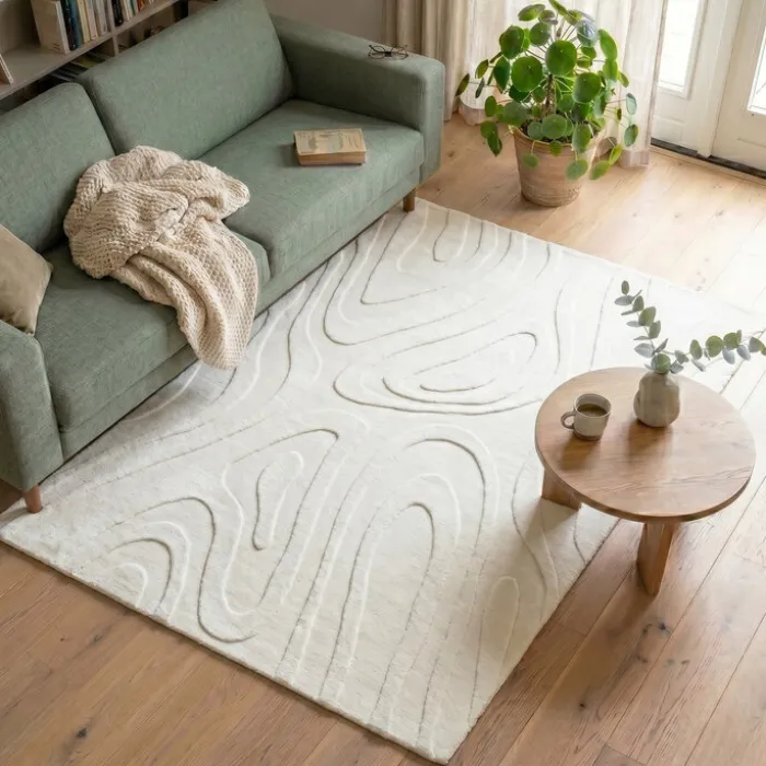 Teppich Wohnzimmer - Charm Shapes Weiß