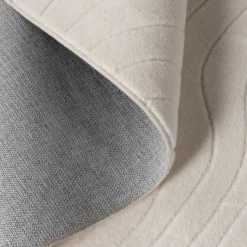 Teppich Wohnzimmer - Charm Waves Weiß