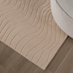 Teppich Wohnzimmer - Charm Waves Beige