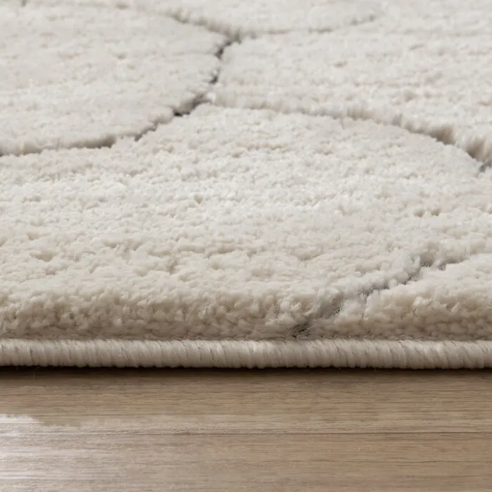 Teppich Wohnzimmer - Yune Stone Creme Schwarz