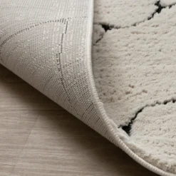Teppich Wohnzimmer - Yune Stone Creme Schwarz