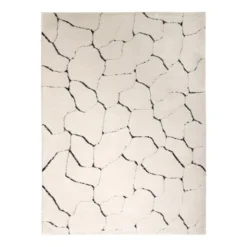 Teppich Wohnzimmer - Yune Stone Creme Schwarz