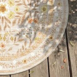 Vintage Gartenteppich Rund - Luana Gelb