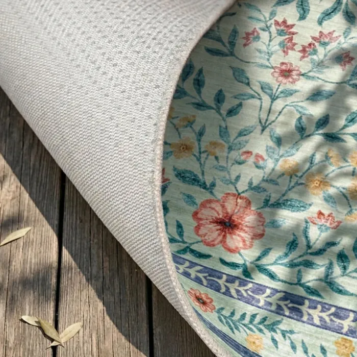 Vintage Gartenteppich Rund - Luana Dunkelgrün